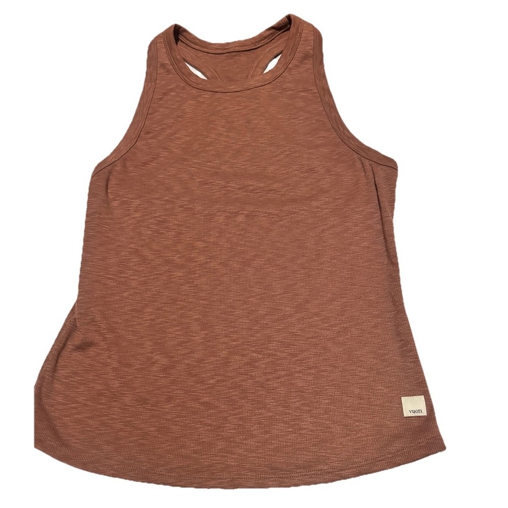 Vuori muscle Tank Top Women's medium  Muscle Orange Ribbed   Shirt
